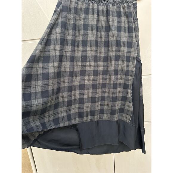 High Knit Claire Campbell wool Asymmetric Draped Kilt Skirt Sz 6 Tartan Grey - Picture 9 of 15